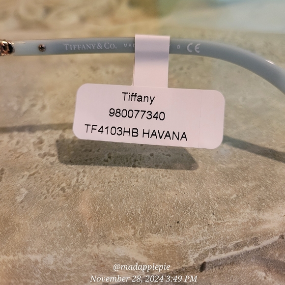 Tiffany & Company TF4103 Sunglasses Havanah Crystal Embelished Pearl Luxury #127 - Picture 7 of 15